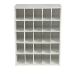 Stackable 25-Cube Storage Organizer Espresso Wood 32 in. H x 24 in. W x 12 in. D