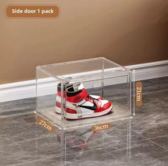 2Pcs Clear Acrylic Stackable Shoe Boxes for Premium Sneaker Display and Storage