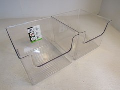 M Design Organizing Bins Lot of 2 9.25in x 9.25in x 8in Clear RI1423
