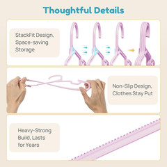 60 Pack Kids Hangers, 11 Inches Baby Clothes Hangers for Closet, Stackfit Interl