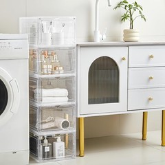 Durable Clear Plastic Storage Bins with Lids, 6 Count, Elegant Magnetic Closure
