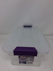 Sterilite 17511712 6 Quart Clearview Latch Storage Container 6 qt, Sweet Plum