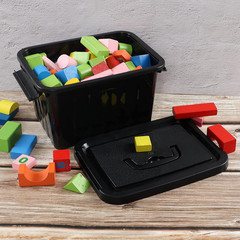 Versatile 6-Quart Black Storage Bins with Handles – Set of 6 Latch Boxes