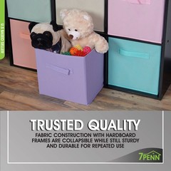 7Penn 6pk Pastel 10in Square Collapsible Fabric Storage Cubes Organizer Bins