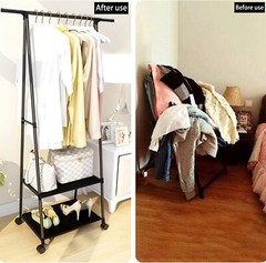 Clothes Rack Small Metal Garment Rack with Shelves for bedroom Rolling clothing