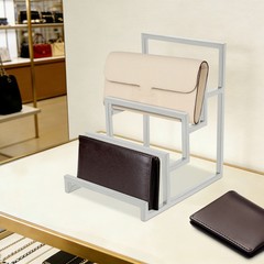 Silver Clutch Purse Display Stand 4 Layer Wallet Display Rack 5.9×7.1×7.9 in
