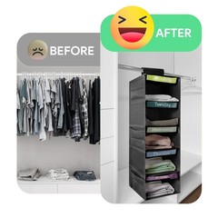 Yuuchoringee 5-Shelf Weekly 32.3 inches x 11.8 x 11 inches, Black