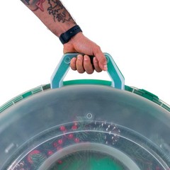 24″ Wreath Storage Container with Latches and Handle , Clear-Green, 2 Pk