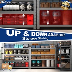 Heavy Duty Garage Shelving – 71&71″W Metal Storage Rack Shelves for Warehouse