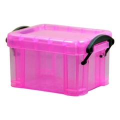 Mini Clear Plastic Storage Box with Locking Lid Portable Jewelry Container Case
