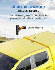 FengYu 57″ Universal Roof Ladder Rack for Van Fit for Pickup Truck Cap & Topper
