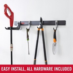 Rubbermaid FastTrack Garage Storage Utility Hooks, 5 Piece, All in One Rail Hook