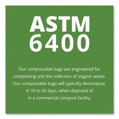 Stout by Envision E3039E11 1.1 mil. 30 gal. Compostable Bags – Green (48/BX) New
