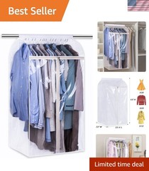 43″ Hanging Garment Bags for Closet Storage Large Clear Window Hanging Clothe…