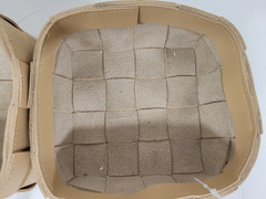 Set of 2 Small Faux Leather Woven Storage Baskets 5.5″ x 5.5″ x 3″