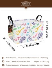 HUNRUNG Canvas Storage Basket Rectangle Organizer Bin for Toys Books