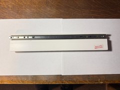 Pull Out White Wood and Chrome Wall Mounted Tie Rack 14″. Holds 24 Ties.