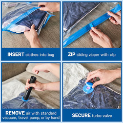 5pcs Jumbo Vacuum Storage Bags Bedding Clothes Travel Space Saver