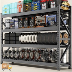 Heavy Duty Garage Shelving – 71&71″W Metal Storage Rack Shelves for Warehouse