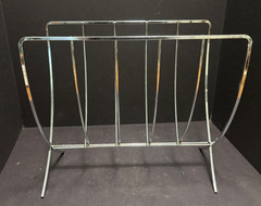 Vintage MCM Chrome Folding Magazine Rack(s) Holder Bar/Rod Brutalist 2 Available