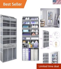 Over The Door Organizer with Clear Pockets Heavy Duty Closet Storage