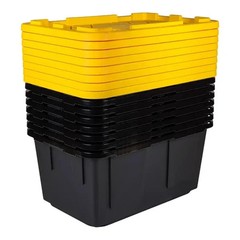 Greenmade 27 Gallon Storage Bin Tote with Lid Heavy Duty 8-Pack