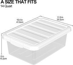 Clear Stackable Storage Bins with Lids, 14 Quart, Set of 2