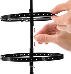 DEAYOU 264 Hooks Metal Rotating Keychain Holder Display Stand,6 Tier Jewelry