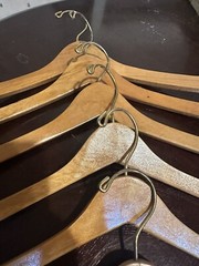 Beverly Coat Hangers 17” Length 8.5” Height Wooden Hangers Coat Jacket Lot Of 6