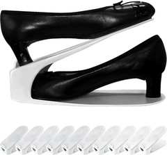 One-Piece Shoe Slot Organizer 10 Pack Space-Saving Stackers Closet Entryway &
