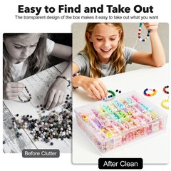 Bead Organizer , 93Pcs Small Bead Storage Containers Plastic Cases with Hinge…