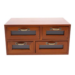 Vintage Small Wooden Desktop Storage Box Drawer Display Shelf Organizer Craft US