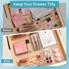 Clear Plastic Organizer Trays – 25-Piece Set in Four Sizes for Easy Living