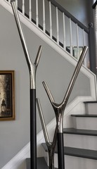 Frost Denmark Wishbone Coat Rack Hall Stand – Matte Black / Polished Chrome NIB