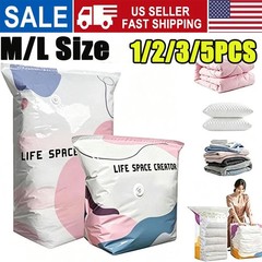 No Pump 3D Vacuum Storage Life Space Saver Better Life Space Bags 1/2/3/5Pcs