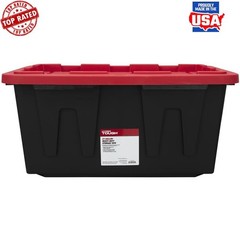 27 Gal Plastic Storage Tote Box Stackable Snap Lid Lockable Organizer Antirust