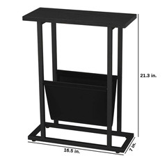 Black 16.5 In. X 21.3 In. Wood Freestanding Magazine Rack
