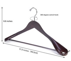 Mahogany Wooden Suit Hangers 6 Pack Wood Coat Jacket Shirt Glossy Finish 360