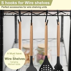 30 Pack Heavy Duty S Hooks for Hanging, Black S Shaped Hooks Hanging Hangers Pan