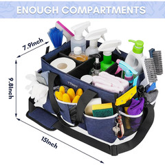 Cleaning Caddy Bag Wearable Organizer w/ Strap 8 Compartments Waterproof
