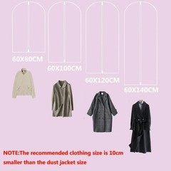 1-10pcs Garment Dust Cover Bag Suit Storage Zipper Dress Clothes Coat Protector