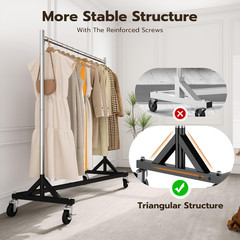 HOKEEPER Commercial Z Base Garment Rack Hold 500LBS Heavy Duty Clothing Rack Adj
