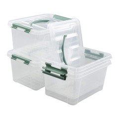 4-Pack 6 Quarts Clear Storage Box Tote Plastic Bins with Lids Organization