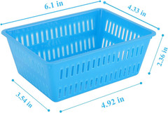 10 Pack Mini Storage Baskets Bins, Plastic Organizer Basket, Colorful Shelf and