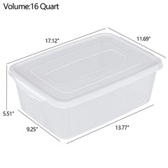 Oymlclivisa 16 Quart Clear Storage Bins, Dough Proofing Container, Clear Pizz…