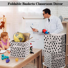 11″ Fabric Storage Cube Bins – 6 Pcs Polka Dot Organizer for Toys & Clothes