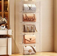 2Pcs Clear Acrylic Stackable Shoe Boxes for Premium Sneaker Display and Storage