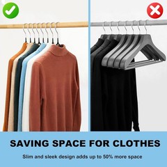Quality 16-Inch ClosetMax Metal Non-Slip Hangers – 50-Pack – Thin 3.6MM