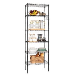 6-Tier Wire Shelving Adjustable Shelf Unit Metal Storage Garage Organization