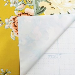 Yifely Vintage Peony Floral Shelving Paper Dark Yellow 9.8″W x 17.7″L,